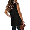 XIEERDUO-Womens-V-Neck-Lace-Tank-Tops-Summer-Casual-Sleeveless-Shirts-Side-Split Womens Lace Tank Tops Cute Summer Boho Tops Comfy Flowy Cute Fashion Black L