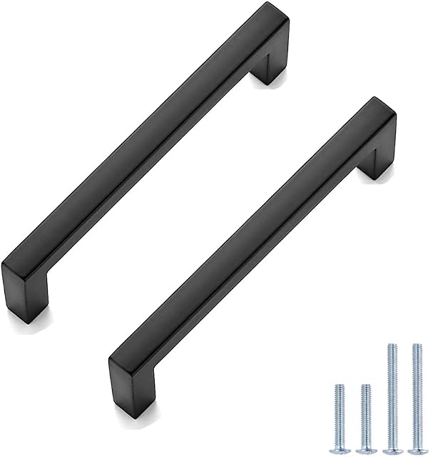 20Pack goldenwarm Black Kitchen Handle Kitchen Cabinet Handle Bathroom Door Handle Kitchen Cupboard Door Handle -LSJ12BK160 Bathroom Cabinet Hardware Black Drawer Handle Hole Centers 160mm