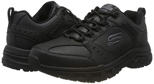 Skechers Homme Oak Canyon - Redwick Baskets, Noir Black Leather Synthetic Textile Black Trim Bbk, 44 EU