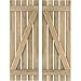 Ekena Millwork ARW102SB519X80UNH Americraft Five 2 Exterior Real Wood Spaced Board-n-Batten Shutters w/Z-Bar (Per Pair), 19 1/2"W x 80"H, Unfinished