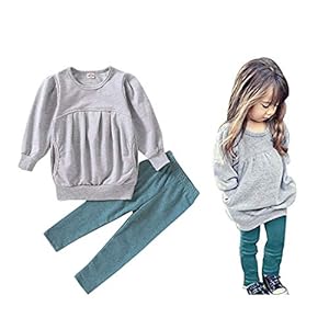 Ritatte Toddler Girls Clothes Winter Warm Long Sleeve Tops Long Pants Suit Kids Soft Cotton 2Pcs Set