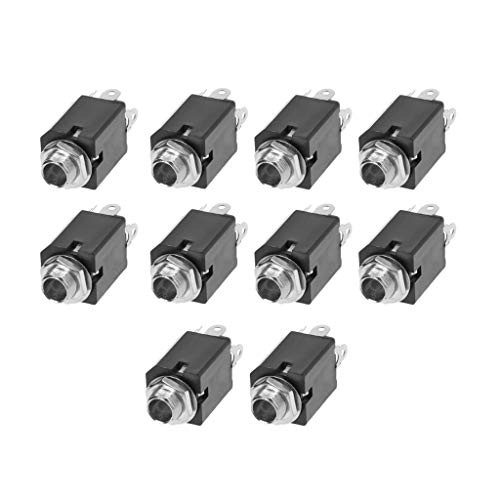 Tmboryuu 10pcs 6 35 Mm O Steckerhöhle PJ-612 3-Polel Stecker Mit Schraubmutter Adapter International