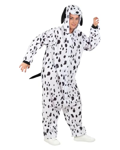 Funidelia | Disfarce de dálmata onesie para homem e mulher animais, cachorro - disfarce para adultos e acessórios divertidos para festas, carnaval e Halloween - tamanho S - M - branco