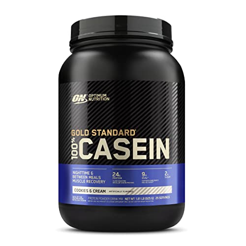 Optimum Nutrition Gold Standard 100% Micellar Casein Protein Powder, Slow Digesting, Helps Keep You Full, Overnight Muscle Recovery, Cookies And Cream, 1.81 Pound (Packaging May Vary) #TOP20