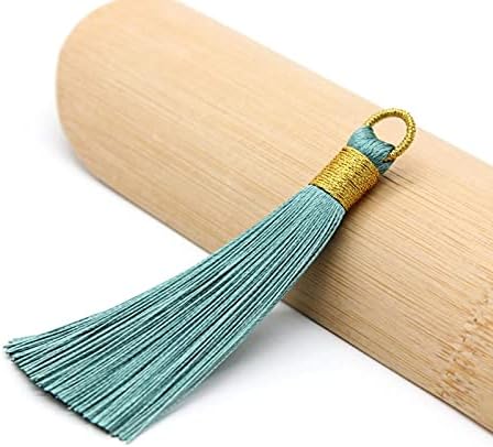 Silky Floss bookmark Tassels,Mini Tassels,Silky Floss Mini Tassels,10Pcs/Pack 8cm Gold Tassel Hanging Rope Fringe Tassel for Sewing Curtains Garment Home Decoration Jewelry Craft Accessories Key Chain