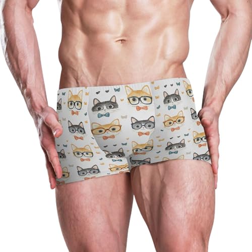 Cat Cute Animal Mens Swim Trunk Swimwear Bathing Suit Swim Brief Square Leg Board Short S B04035812