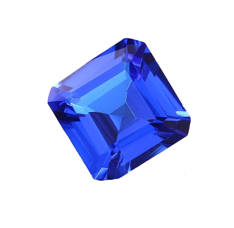 Saphir bleu facetté 9x9mm pour fabrication de bijoux artisanaux