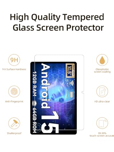 Protector de pantalla vidrio templado para Tabwee T80 10.5'' 2 pack miniatura 2