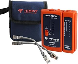 TEMPO PA1574 Network Cable Tester - Telephone & Ethernet Cable Mapper - Continuity Tester for RJ45, RJ11, RJ12 | CAT5, CAT5E, CAT6 (2023 Model)