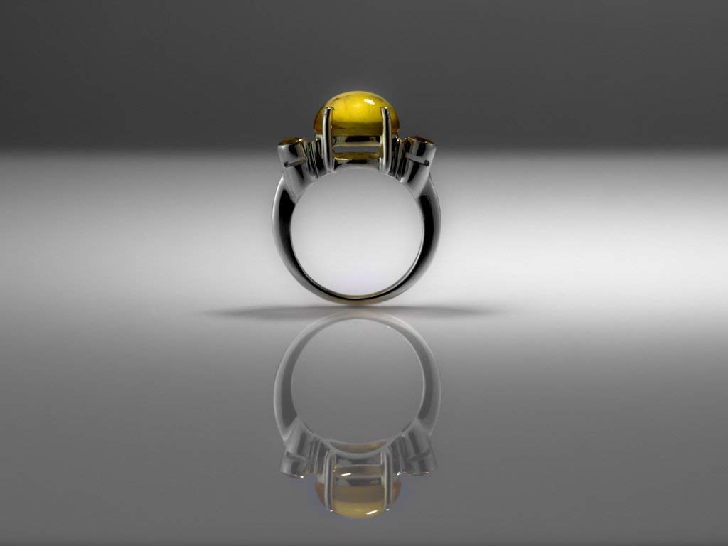 Triple Citrine Dome - Sterling Silver Ring with 3 Citrines
