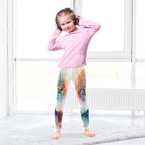 Bolaz Toddler Girls Leggings Printed Yoga Pants Leggings Watercolor Tree for Kids4