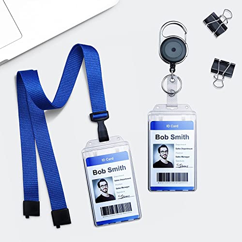Bestom Hard Plastic Id Card Holders For Badges With Permanent Locking Badge Card Holder – Heavy Duty Vertical Style Secure Dual Sided Clear Id Case Holder For One Or Two Id Cards – Pack Of 3 #TOP4
