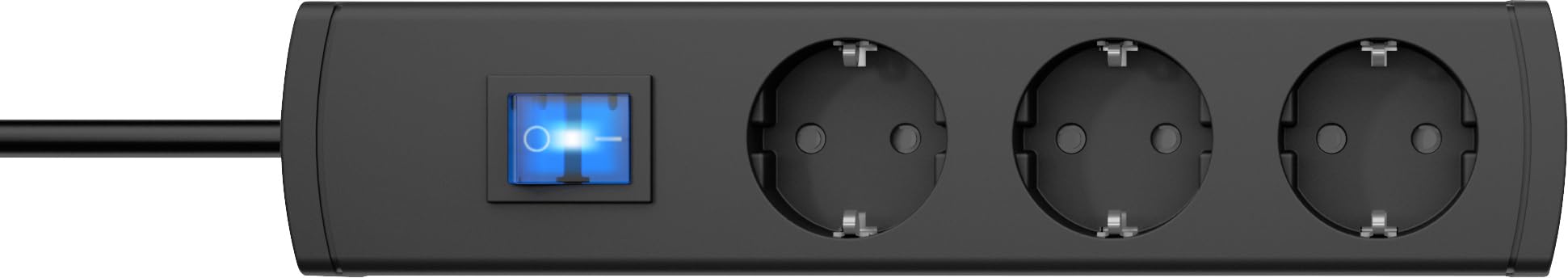 Kopp UNOversal Steckdosenleiste 3-fach Mit Schalter - 1,4 Meter Kabellänge