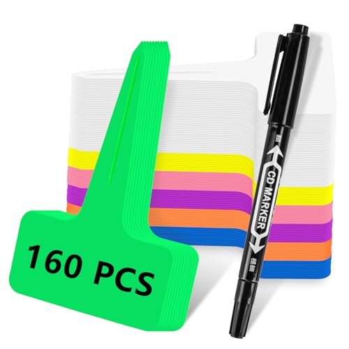 MINISOISO 160 Piezas Etiquetas Plantas de Plástico con Marcadores, Etiquetas para Plantas Jardineria Exterior, Etiqueta Jardinería Impermeables para Semillas, Flores, Verduras e Plantas 10 x 6 cm