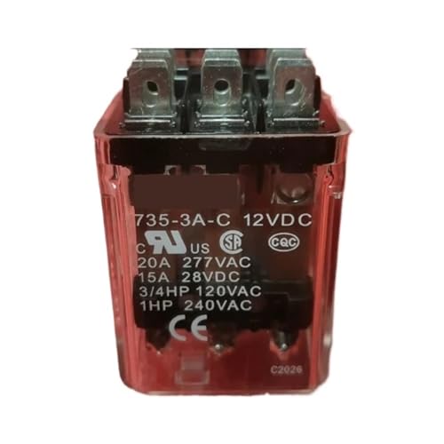 Relé de alta potencia 20A 735-3A-C 24VDC con 8 pines para conmutación estable 2
