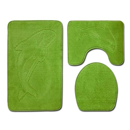 Tapis de bain en chenille antidérapant et imperméable ensemble de 3 pièces polyester - 8