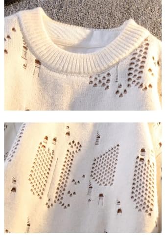 Unisex Winter Vintage Twist Knit Sweater Round Neck Pullover Loose Fit Harajuku Knitwear3