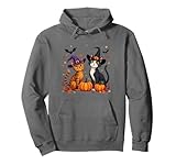 Halloween-Katzen in Hexenhüten mit Kürbis-Design Pullover Hoodie