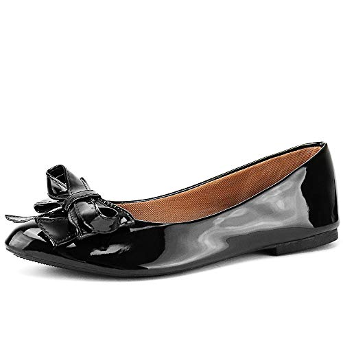 Sapatilhas SapatoFran Bico Fino Enfeite com Laço Feminina (37, PRETO)