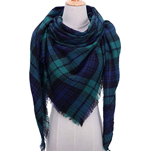 XNN Women's Fall Winter Triangle Scarf Classic Tassel Plaid Scarves Warm Soft Chunky Large Blanket Wrap Shawl Scarves2
