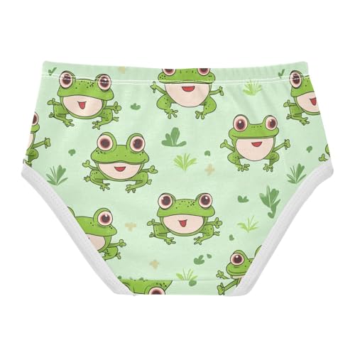 Wusikd Funny Frogs Girls' Underwear Cotton Green Animal Girls Briefs Soft Toddler Underwear 2T2