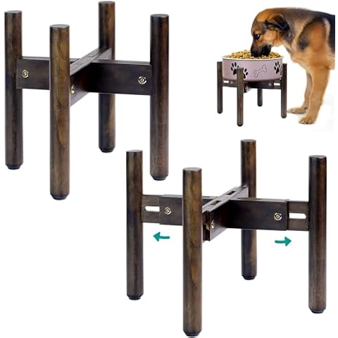 Dog Bowl Stand for Water/Food - Adjust with Lock - Dog Water Fountain Holder, Elevates Pet Food and Water Feeder Bowls (Bowl not Included) (2Pack - (Height 10.3in, Width 8-11.2in)) Cover