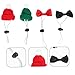 Abaodam 1set Mini Knitted Pet Hats Bow Ties for Christmas Comfortable Safe for Small Animals for Holiday Photos Parties