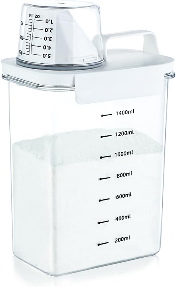 Washing Powder Storage, Laundry Powder Storage, Laundry Detergent Dispenser, Laundry Room Organization Detergent, Detergent Container for Fabric Softener, Scent Booster, Laundry Powder, 1800ml