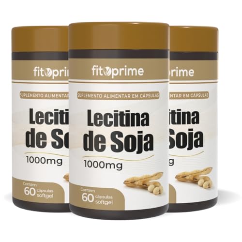 Kit 3x Lecitina De Soja 1000mg 60 Cápsulas