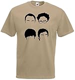 world-of-shirt World-of-Shirt Herren T-Shirt Big Bang Theory Fab Four Khaki-M