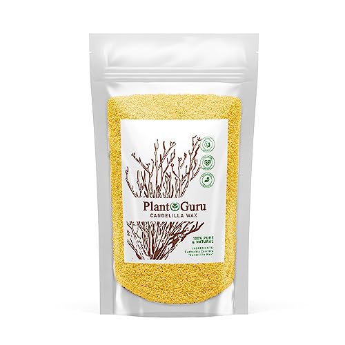 Candelilla Wax Pellets 8 oz. 100% Pure Natual Food Grade Vegan Wax For DYI Lip Balm Soap and Candle Making Creams and Lotions. Great For Skin Face and Hair applications. Beeswax Alternative