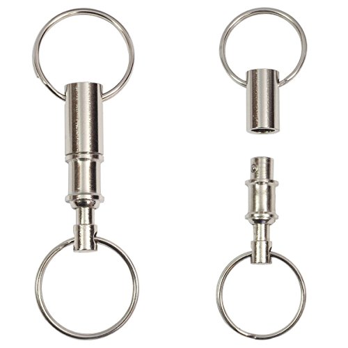Rongbo 3 Pack Quick Release Detachable Pull Apart Key Rings Keychains,Double Spring Split Snap Seperate Chain Lock Holder Convenient Accessory Gift (3Pack) #TOP3