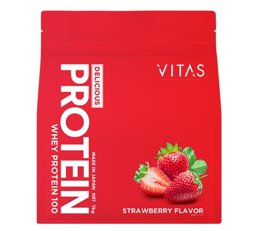 VITAS (バイタス) ホエイプロテイン100 ストロベリー風味 WPCプロテイン 国内製造 1kg