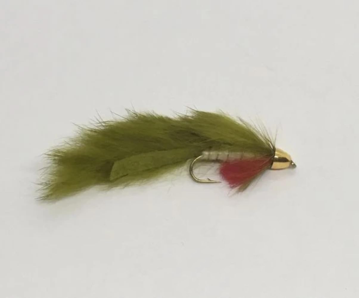 One Dozen (12) - Conehead Forage Fish - Olive - Streamer