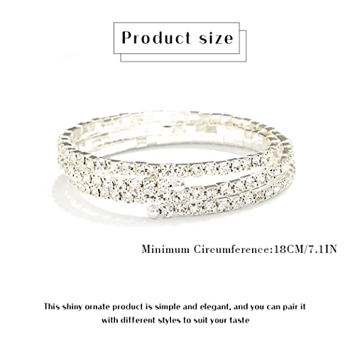 Jovono Rhinestone Arm Cuff Layered Crystal Upper Armband Open Cuff Dainty Arm Jewelry For Women(1Pcs)4