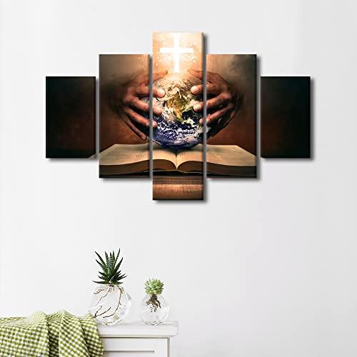 Impressions sur toile religieuse moderne grand format 5 pièces pour décoration murale de maison