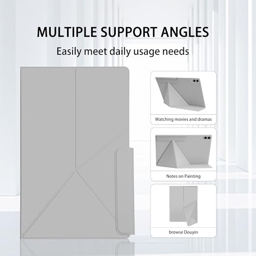 Image of Magnetic Case for Samsung Galaxy Tab S11 Ultra 14.6 Inch 2025 - Model SM-X930 /SM-X936 Tablet with S-Pen Holder, Auto Wake /Sleep Smart Tablet Cover, Grey
