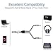 J&D 3.5mm TRS Female to Dual 3.5mm TS Male Y Splitter Cable, Stereo to Mono Breakout Adapter for Headphones, Speakers, Audio Interface, 3ft