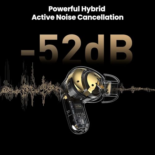 Image of TOZO NC20 Active Noise Cancelling Wireless Earbuds LDAC Hi-Res Bluetooth | 6 Mics AI Call Ear Buds 80H Playtime, Dual Pairing, 32 EQ via App, IPX8 Waterproof, Wireless Charging Case Glossy Black