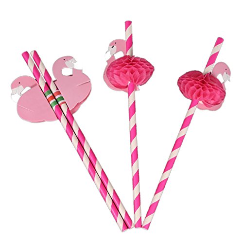 Jzhen 50 stuks flamingo-papieren rietjes, decoratie voor cocktail, bruiloft, verjaardag, feest - Image 4