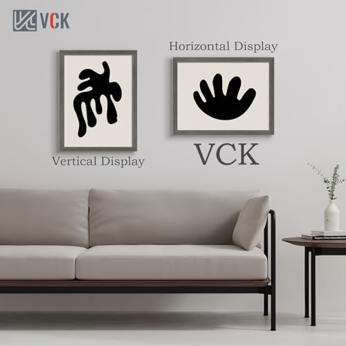 Image of VCK 18x24 Poster Frame Solid Wood Gray Grey 3 Pack Picture Frames 18 x 24 Inches with Wall Mounting Hanging