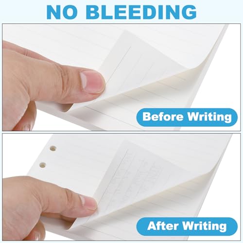 PATIKIL Refil pautado A6 com 6 anéis, fichário de folhas soltas, inserções de planejador de papel, 8