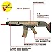 EMERBU Gel Splat Blaster Scar of EMERBU Pro Series - Metal Gearset - 11.1V Rechargeable Battery - Semi and Fully Automatic - for Ages 15+ (Tan)
