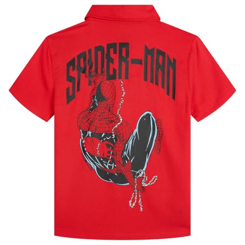 Image of Marvel Spider-Man Matching Family Hawaiian Short Sleeve Button Down Shirt