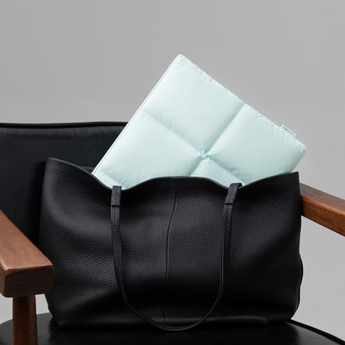 Image of Comfyable Puffy Laptop Sleeve 15 16 Inch, Quilted Puffer Laptop Carrying Case for Women, Pillow Pouch Compatible for MacBook Air M5 & MacBook Pro M5 Pro /Max 2026, Blue