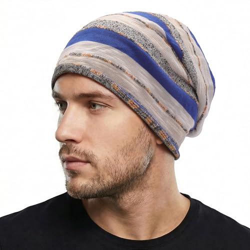 Image of ZLYC Cotton Thin Slouchy Beanie Hat for Men Women Fashion Soft Stretch Knit Skull Cap