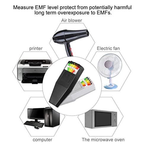 Iwinna KII K2 Détecteur De Champs Électromagnétiques EMF Gauss Meter Fantôme Chasse Détecteur Portable EMF Magnétique Détecteur De Champ 5 LED Gauss Meter, Noir