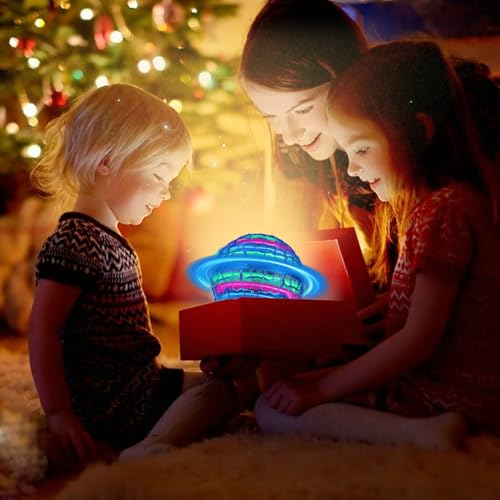 Taoxee Fliegender Ball LED, Magic Flying Orb mit Handsteuerung, Schwebender Hoverball Leuchtender Flying Spinner, Mini Drohne für Kinder Indoor/Outdoor, Cooles Spielzeug Geschenk für Jungen Mädchen