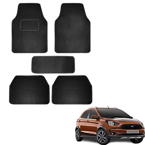 Anti Slip Carpet Plain Car Mat for Ford Freestyle (Black) - Set of 5 discount deal