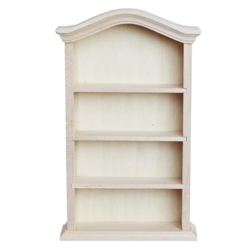 Gatuida Mini Furniture Model Plastic Bookcase Yellow 6.10X3.66X1.10In Creative Mini Storage Rack for Dollhouse Accessories and Model Simulation